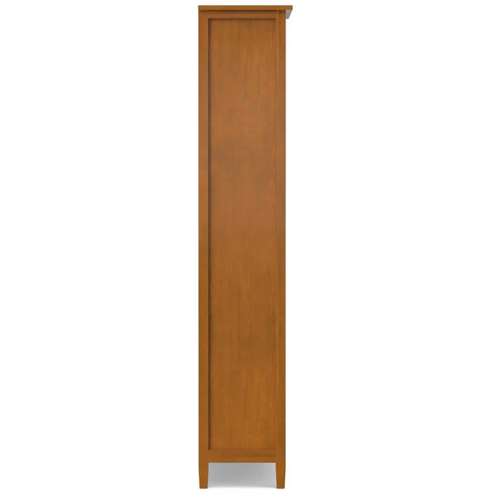 Light Golden Brown Solid Wood 5-Shelf Adjustable Bookcase