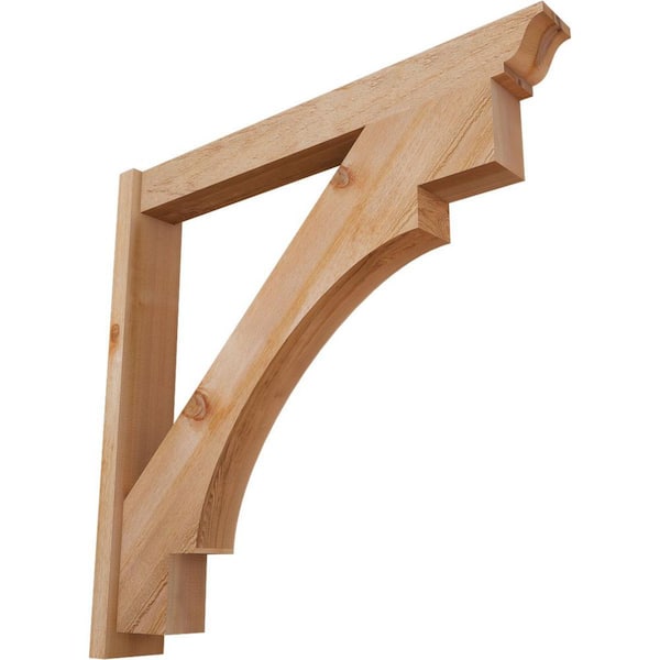 Ekena Millwork 6 in. x 42 in. x 42 in. Merced Traditional Rough Sawn Western Red Cedar Outlooker