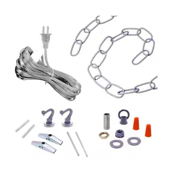 18 ft. Brushed Nickel Swag Light Kit for Hanging Light Fixtures