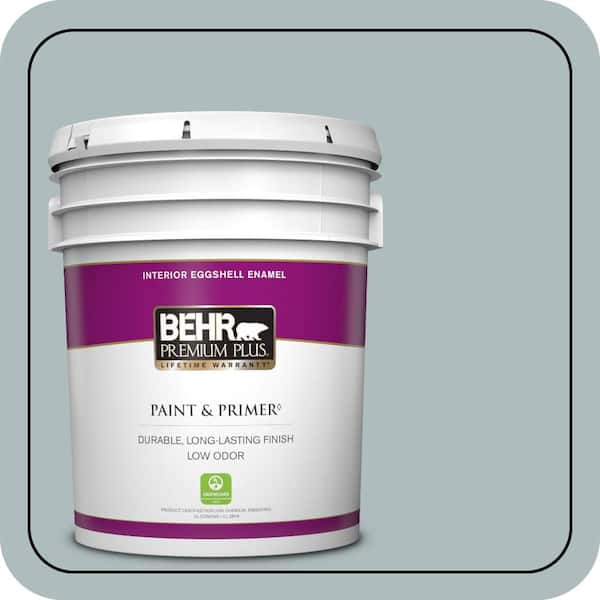 BEHR PREMIUM PLUS 5 gal. Home Decorators Collection #HDC-CT-26 Watery Eggshell Enamel Low Odor Interior Paint & Primer