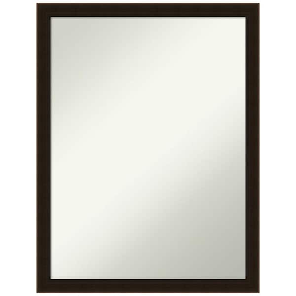 Amanti Art Espresso Brown 20 in. x 26 in. Non-Beveled Farmhouse Rectangle Wood Framed Wall Mirror in Brown