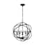 Home Decorators Collection Sarolta Sands 3-Light Black Orb Chandelier ...