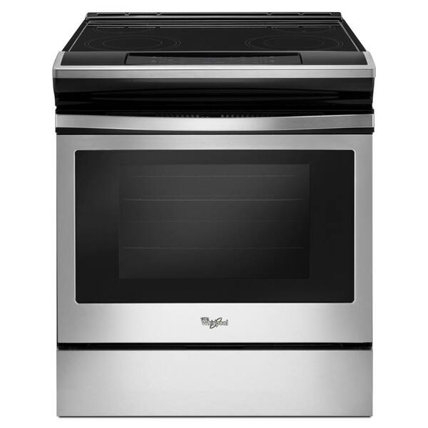 Whirlpool 4 8 Cu Ft Single Oven Electric Range With Easy Wipe Ceramic Glass Cooktop In Stainless Steel Wee510sags The Home Depot