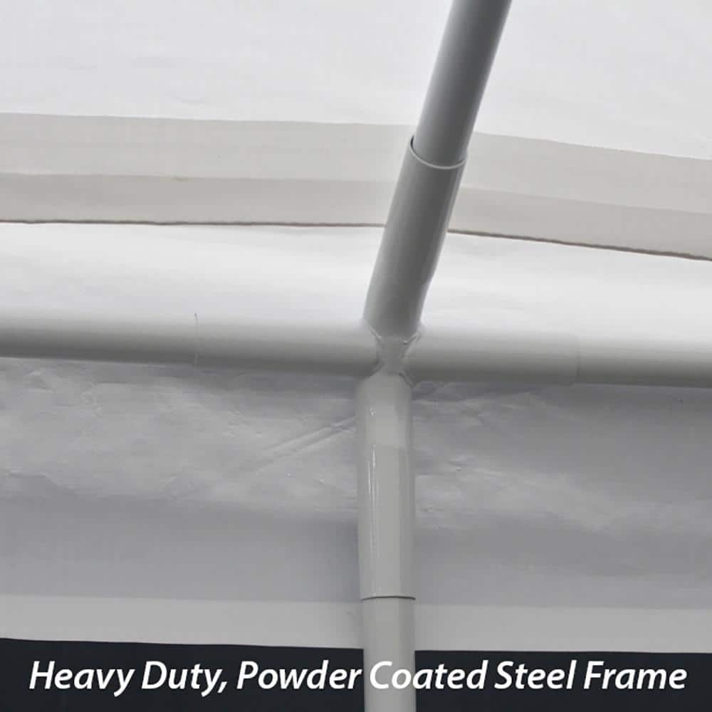 Extra Long White Fabric Canopy with Metal Frame