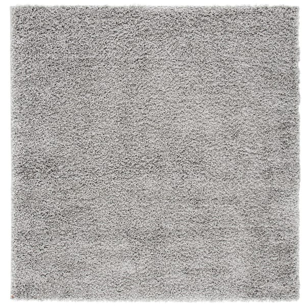 Venus Shag 3 ft. x 3 ft. Square Gray Solid Color Area Rug