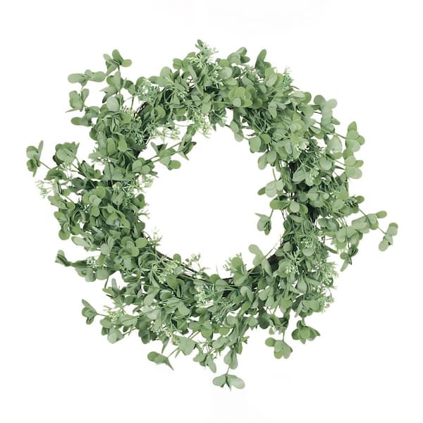 Tatahance Green Oxalis Corniculata Wreath Flower Wall Decal 27 in. x 27 in.