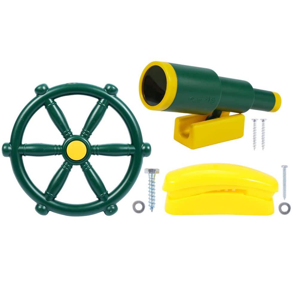 Outdoor Plastic Playground Accessories Set with Pirate Ship Wheel
