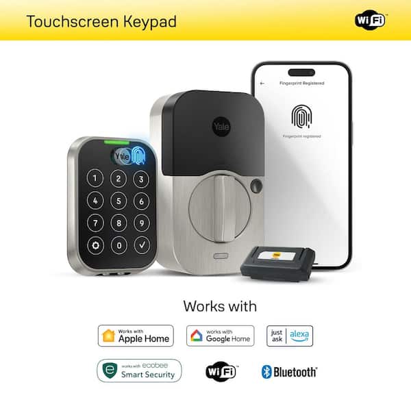 Yale Assure Lock 2; Keyless Smart Door Lock with Wi-Fi and Fingerprint Access; Satin Nickel