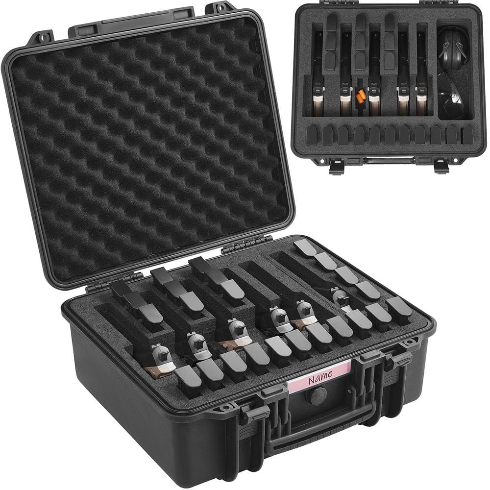 SKYSHALO Hard Pistol Cases 18.3 in. Black Backpack with Pre