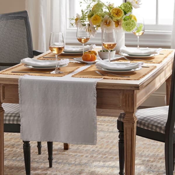 Company Cotton Solid Fringe Table Runner