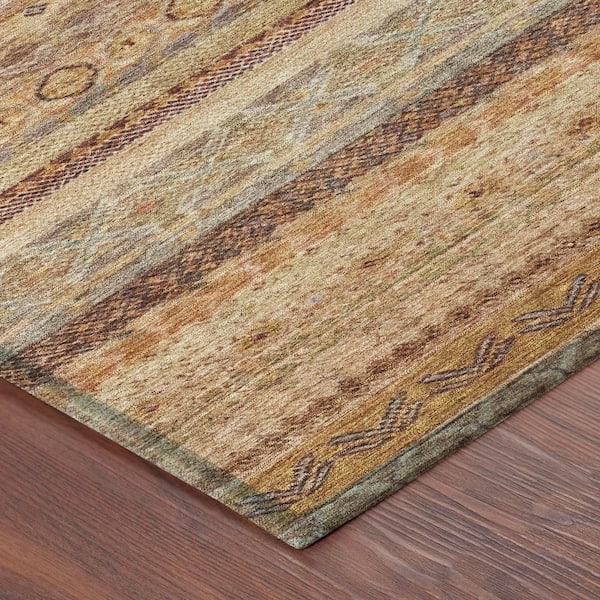 Chantille Machine Washable Indoor/Outdoor Abstract ACN2722 Terracotta 5 ft. x 7 ft. 6 in. Area Rug