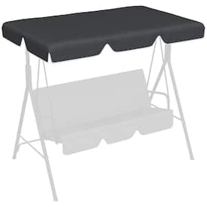 2-Seater Swing Canopy Replacement, Outdoor Swing Seat Top Cover, UV50+ Sun Shade, Black