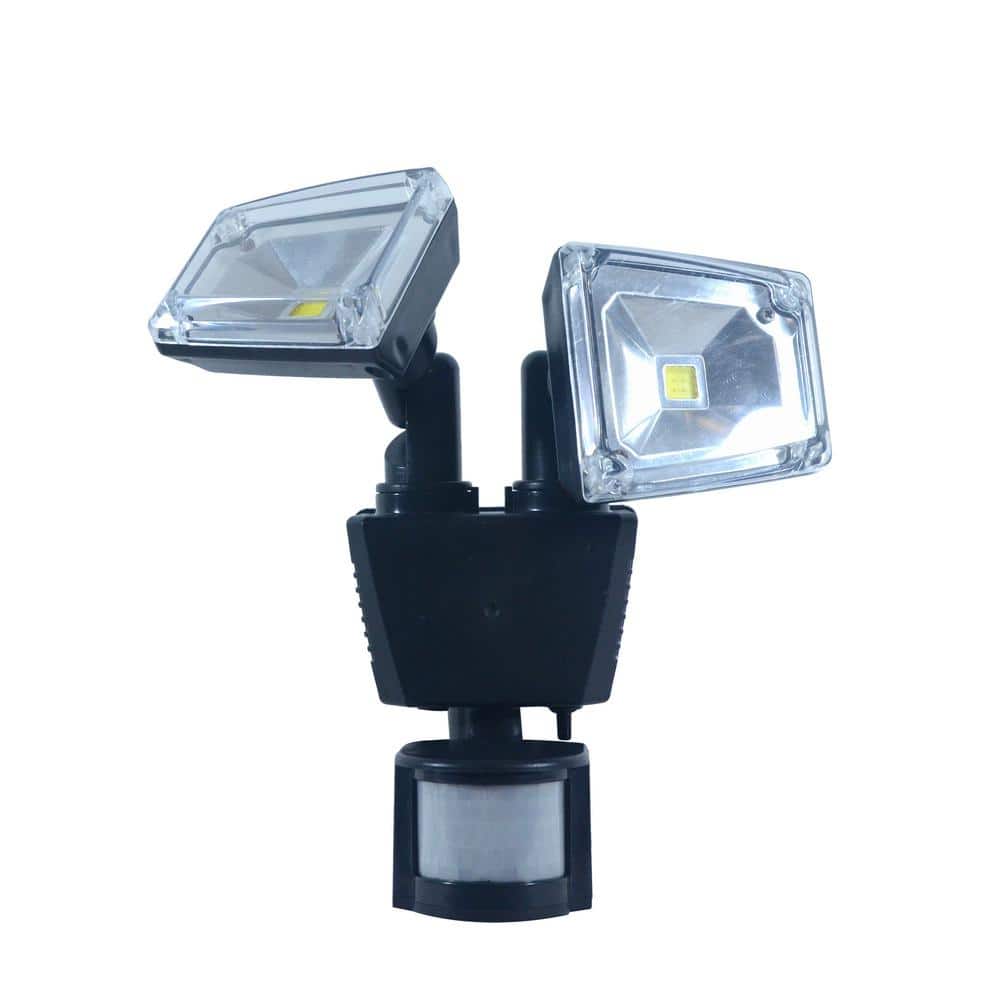 Dual Head Black LED Solar Motion Security Light