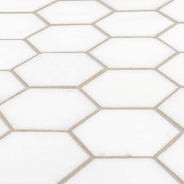 Apollo Tile (Sample) Heritage White 10-in x 10-in Honed Marble Honeycomb Patterned Floor and Wall Tile