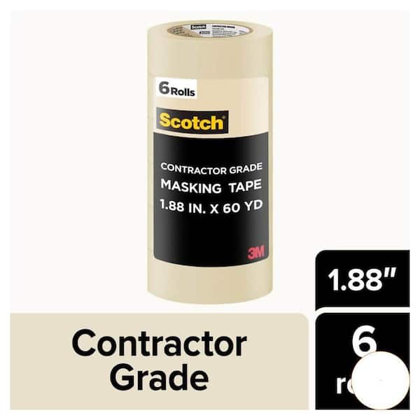 Scotch 1.88 in. x 60.1 Yds. Tan Masking Tape, Contractor Grade (6 Rolls)