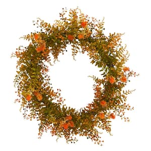 21 in. Autumn Fern Artificial Wreath
