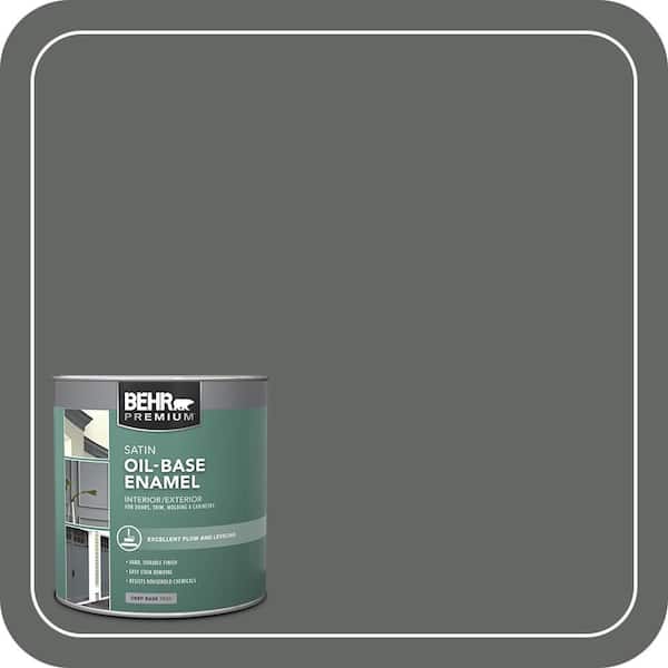BEHR 1 qt. #PPU25-02 Black Locust Oil-Based Satin Enamel Interior ...