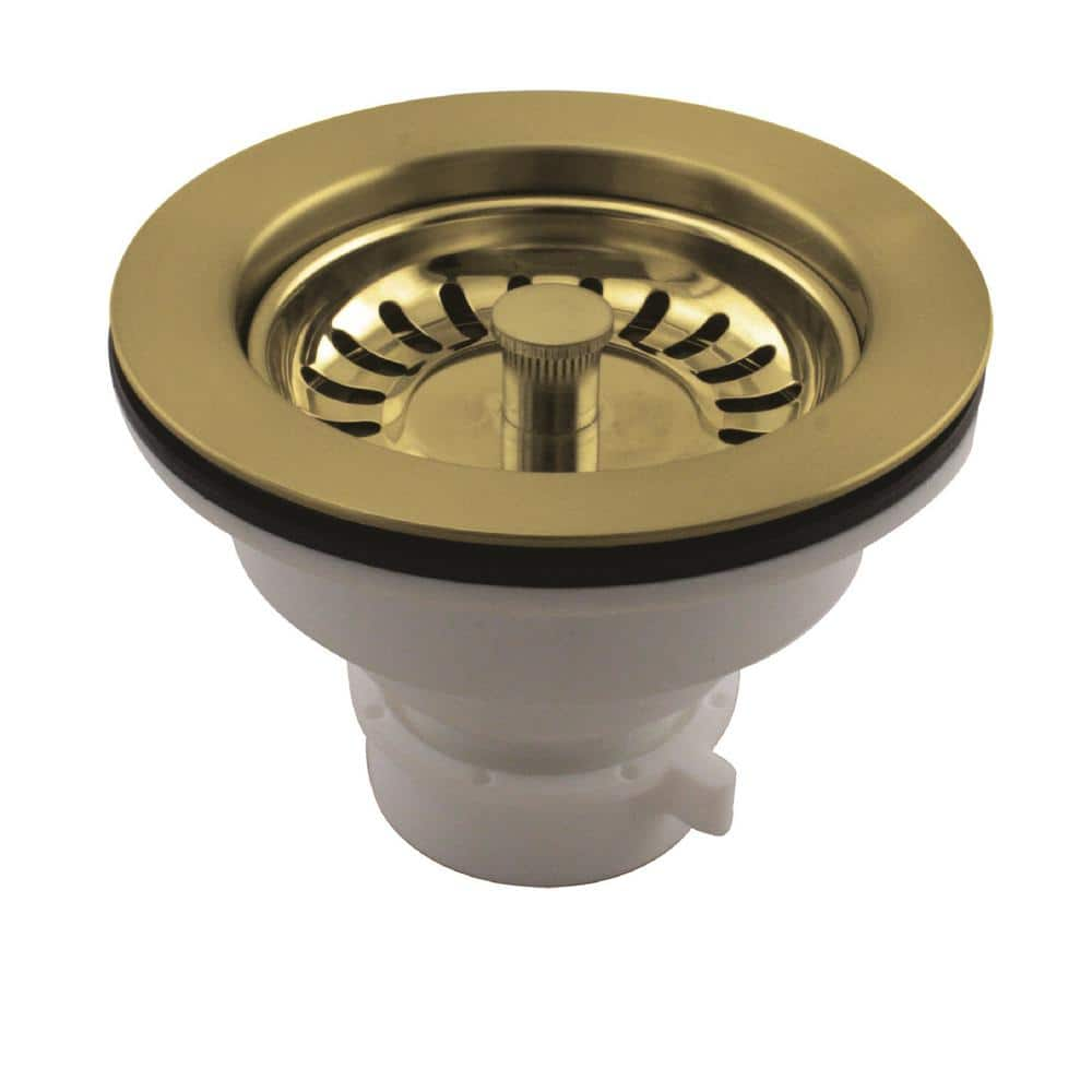 Westbrass High Density Sink Strainer With Push Pull Strainer Basket In   Polished Brass Westbrass Sink Strainers D2143p 01 64 1000 