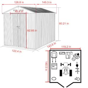 10 ft. W x 12 ft. D Outdoor Metal Storage Shed in Gray (120 sq. ft.)