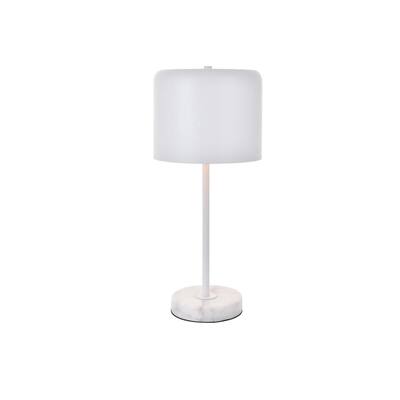 Timeless Home 21 in. H 1-Light Metal White Indoor Table Lamp