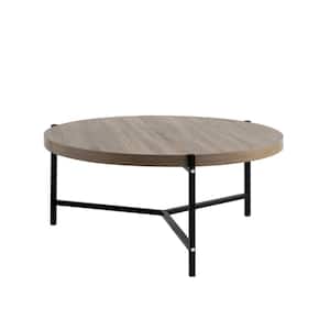 Mariana 36.5 in. Sandy Brown Round Wood Coffee Table