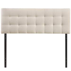 Lily Ivory Queen Upholstered Fabric Headboard