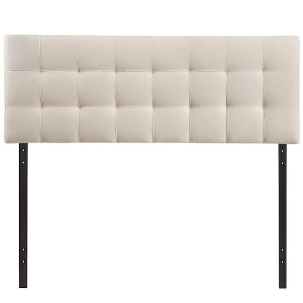 MODWAY Lily Ivory Queen Upholstered Fabric Headboard