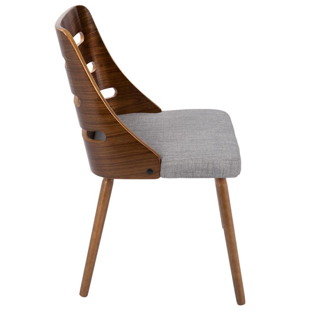 Trevi Gray & Walnut Upholstered Ladderback Side Chair