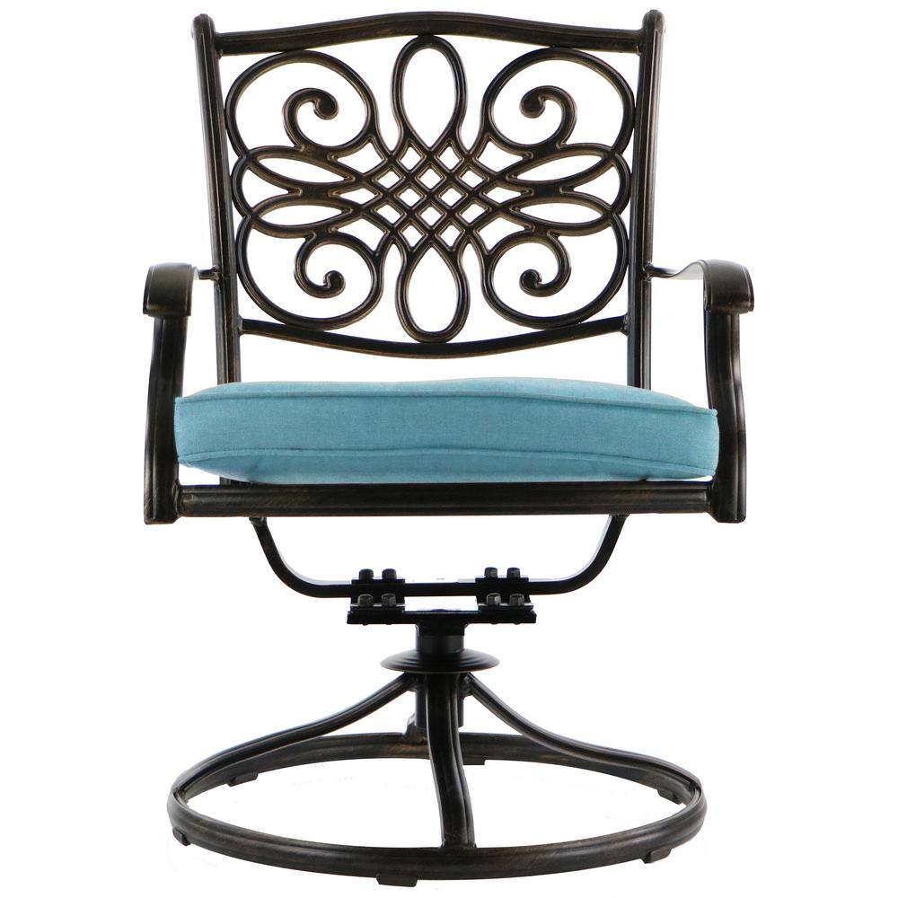 Traditions 11-Piece Blue Cushioned Cast Aluminum Outdoor Dining Set