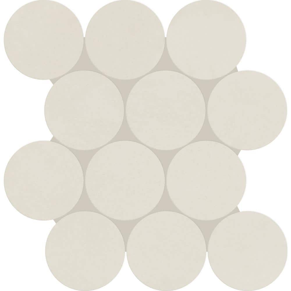 Indoterra White Desert 3-1/4 in. x 3-1/4 in. Matte Porcelain Concrete Look Circle Mosaic Tile Sample price history on PriceWatchPro
