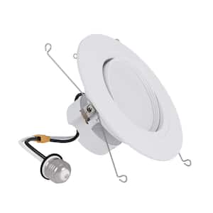 1-pack RA 5/6 in. Integrated LED Gimbal Recessed Light Trim, 600 Lumens/900 Lumens, 5 Adjustable CCT, D2W, 120-Volt