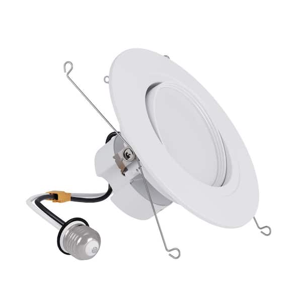 RA 5/6 in. Integrated LED Gimbal Recessed Light Trim, 600 Lumens/900 Lumens, 5 Adjustable CCT, D2W, 120-Volt