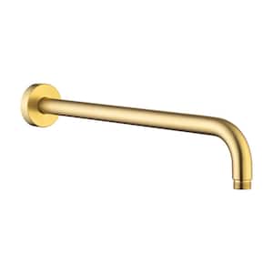 16 in. Round Wall Mount Shower Arm and Flange in Brushed Gold