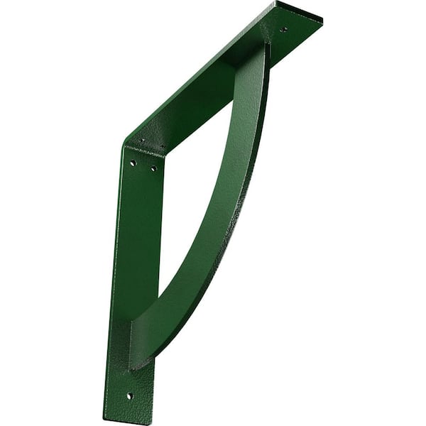 Ekena Millwork 2 in. x 12 in. x 12 in. Steel Hammered Deep Green Bulwark Bracket