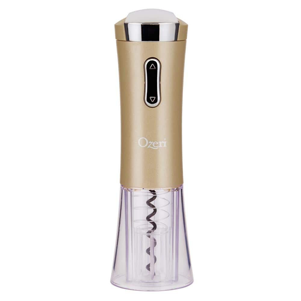 Ozeri Nouveaux Electric Wine Opener with Removable Free Foil Cutter, in Gold