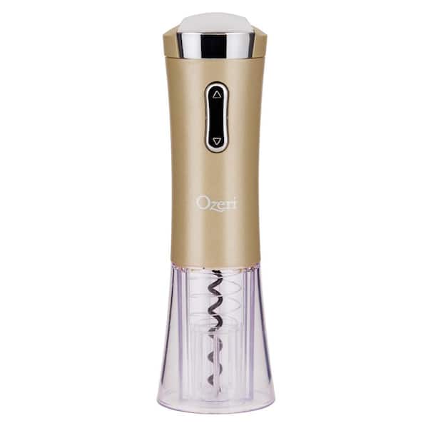Ozeri Nouveaux Electric Wine Opener with Removable Free Foil Cutter, in Gold