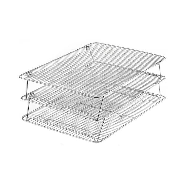 16.5 in. W x 12 in. D Stainless Steel Silver Stackable Cooling Rack for Cookie, Pizza and Cake, Dishwasher Safe