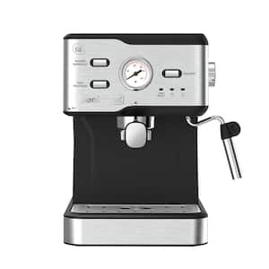 2-Cup 20-Bar Stainless Steel Semi-Automatic Espresso Machine ESE POD Filte, Milk Frother Wand and 1.5 l Water Tank