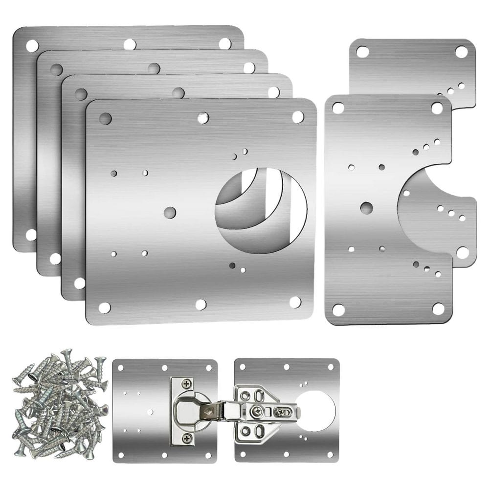6-Piece Stainless Steel Cabinet Hinge Repair Plate, Hinges Repair Fixing Plates Cabinet Repair Board with Mounting Screw price history on PriceWatchPro