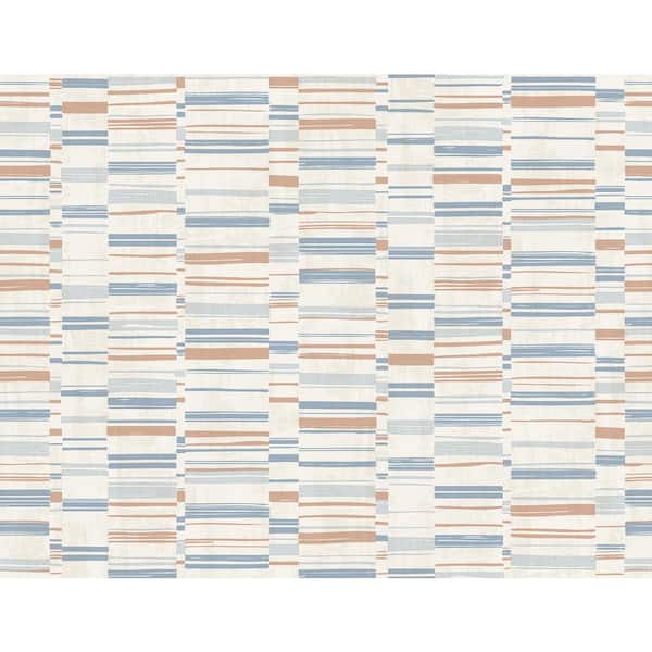 A-Street Prints Fresnaye Light Blue Linen Stripe Light Blue Wallpaper Sample