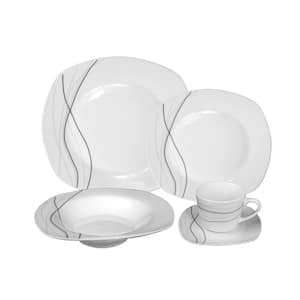20-Piece Casual Shiny Finish Porcelain Dinnerware Set (Service for 4)