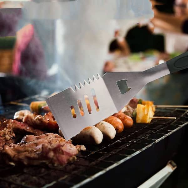 Large Grill Accessories Heavy Duty BBQ Set, Stainless Steel Spatula, Fork, Tongs, Utensils Tool for Grilling Outdoor