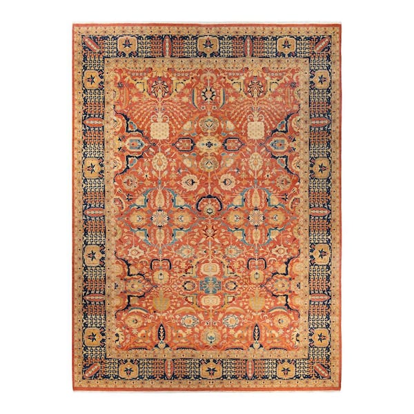 Solo Rugs Mogul One-of-a-Kind Traditional Orange 10 ft. 3 in. x 14 ft. 2 in. Floral Area Rug