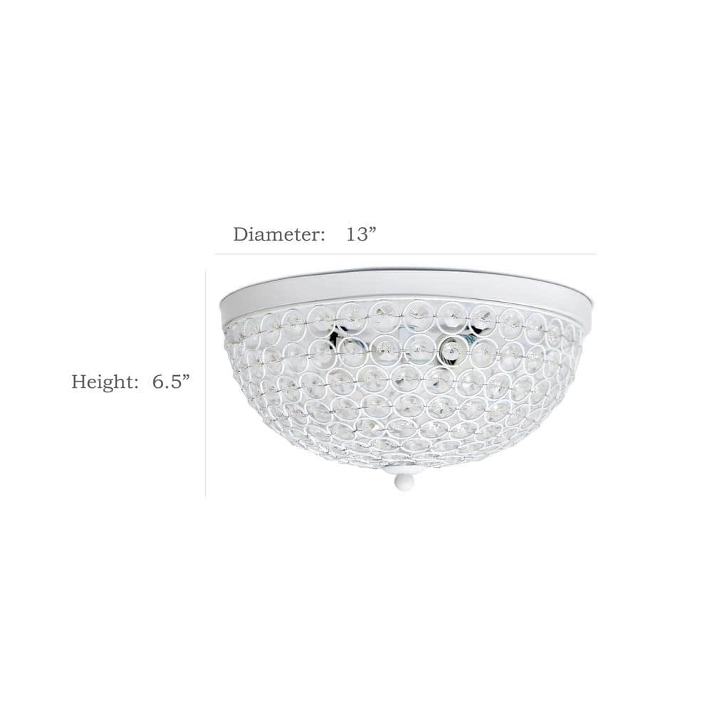 White Crystal Encrusted Dome Shade Ceiling Light