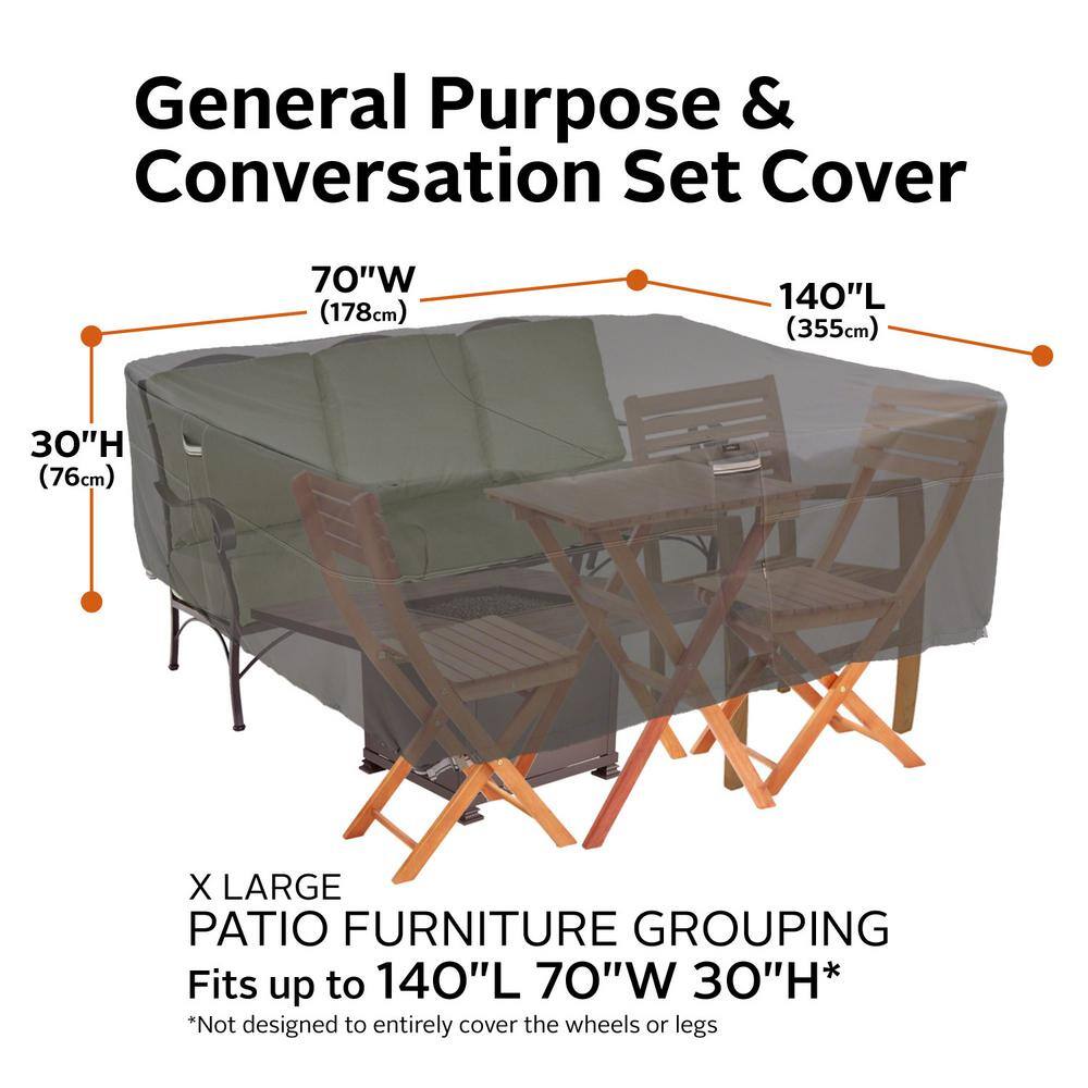 Ravenna Water-Resistant Brown and Off-White Patio Furniture Cover