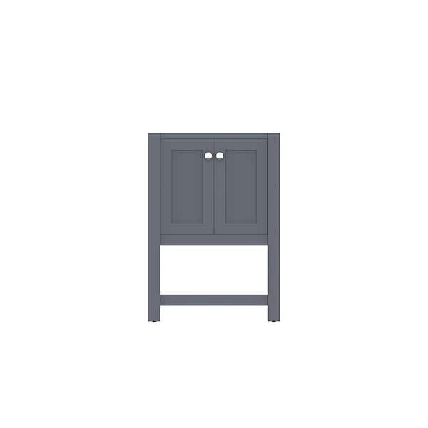 Alya Bath Wilmington 23 in. W x 21.5 in. D x 33.45 in. H Bath Vanity Cabinet without Top in Gray
