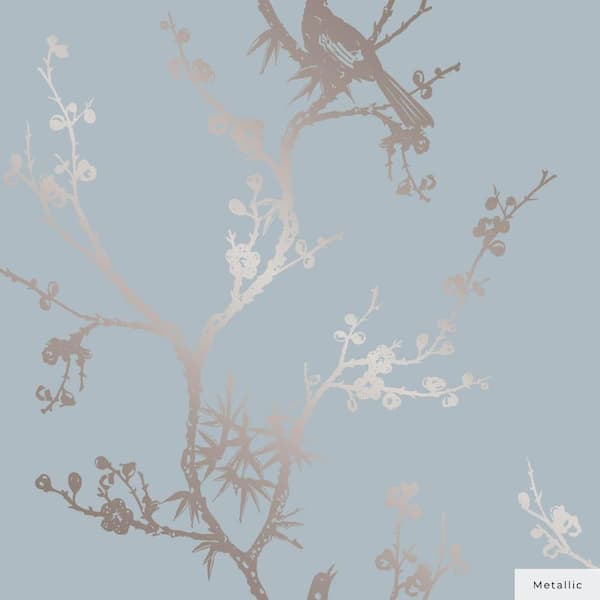 Cynthia Rowley Metallic Sea Bird Watching Vinyl Peel and Stick Wallpaper Roll (Covers 60 sq. ft.)