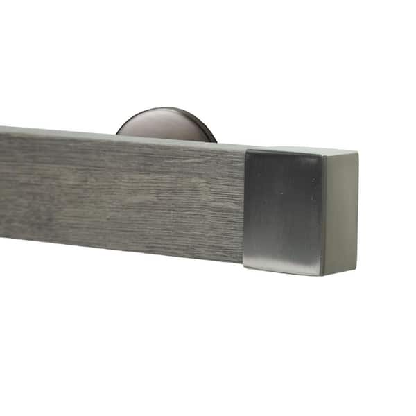 Kontur EVO Pro 96 in. Non-Adjustable 2 in. Single Traverse Curtain Rod Set in Cassis with Stainless Endcap Finial