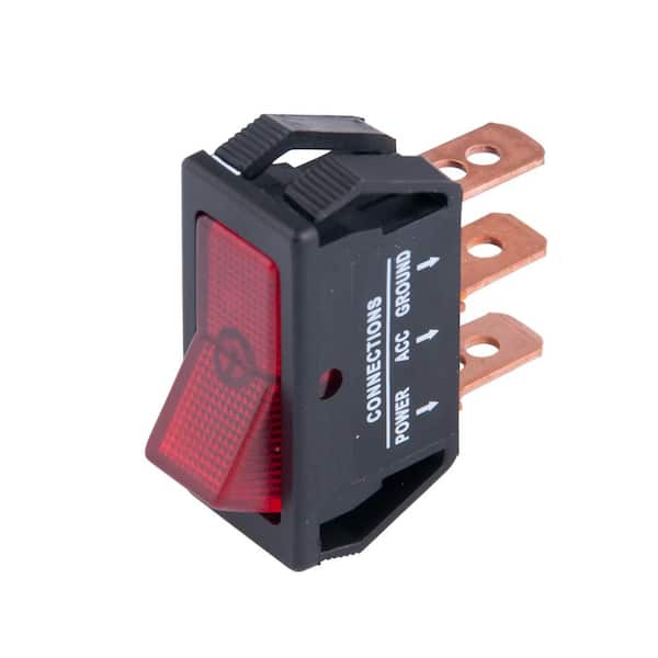 Calterm Illuminated 12-Volt DC/20 Amp Rocker Switch, Red