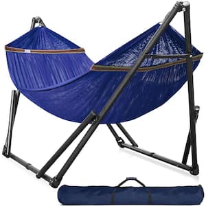 10 ft. Free Standing Camping Hammock with Stand in Blue
